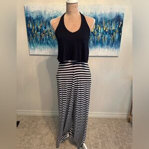 Navy Stripe Halter Jumper